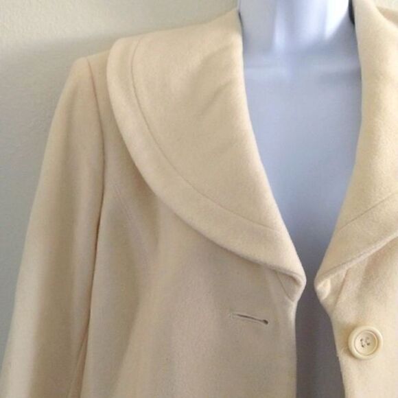 Wool Pea Coat Ivory size 12 - Picture 3 of 7